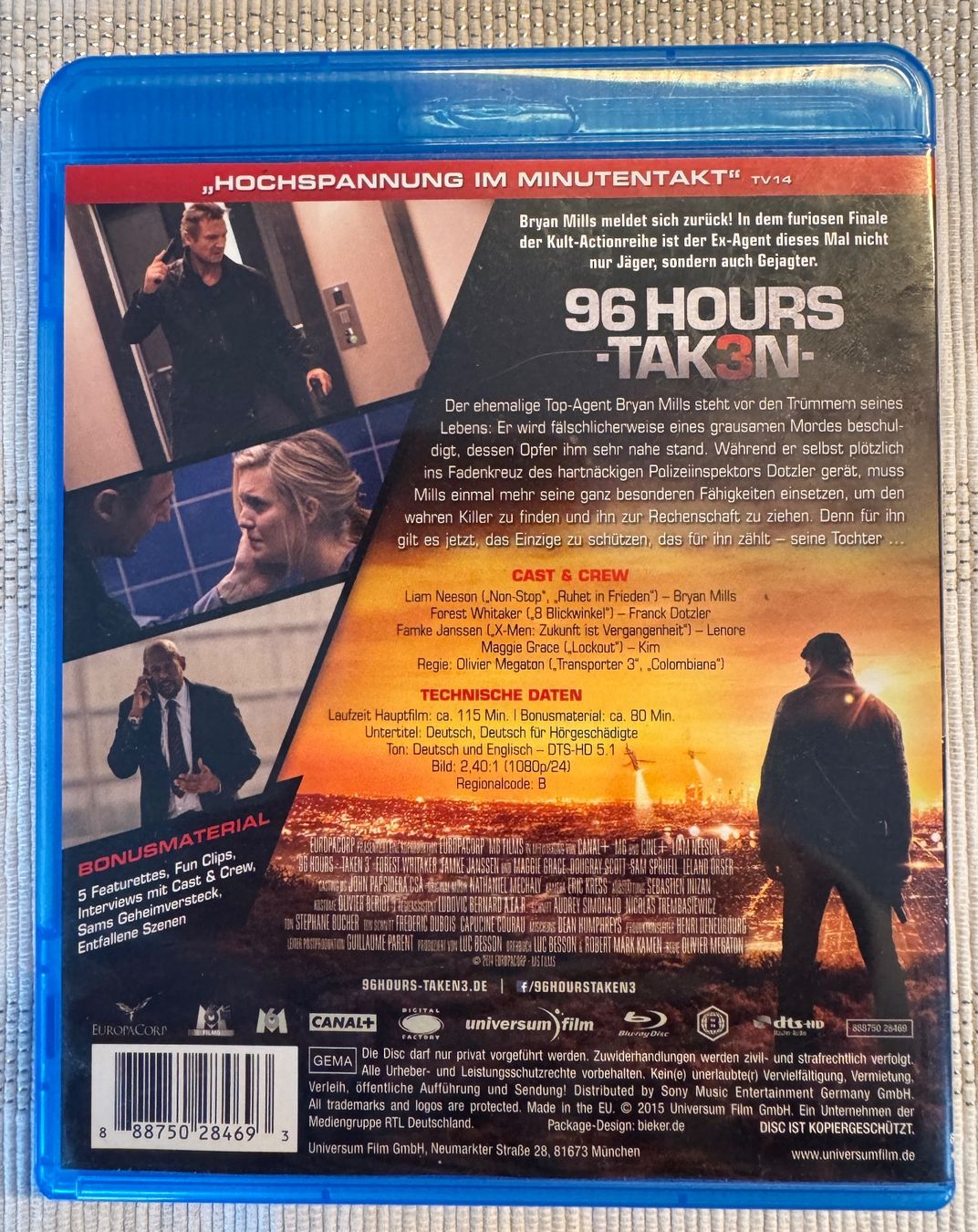 Tutti i DVDs: 96 Hours - Taken 3 [Blu-Ray] – Usato da Arbon venduto da drs64 1