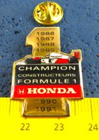 HONDA FORMEL1 CHAMPION PIN GOLDIG GLASIERT AUTO SPORT