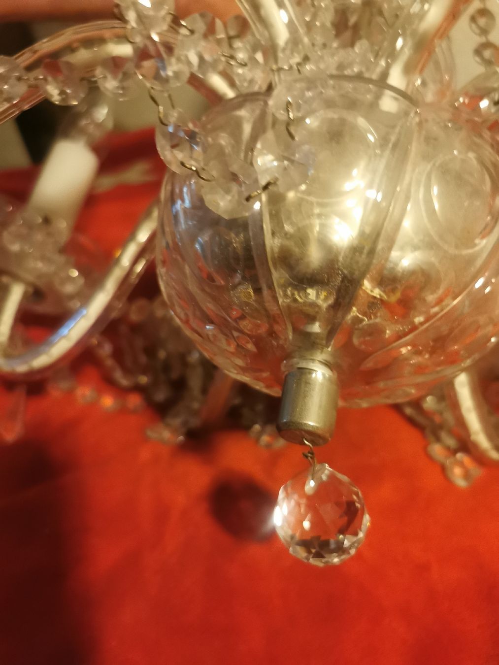 Lampadari & plafoniere: Rustikaler Glas Kronleuter mit Glasgirlanden – Usato da Mellingen venduto da fra_g7y8 7