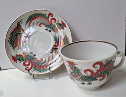 2 Kaffeetassen Untertassen Porzellan Set, Lomonossov Vintage