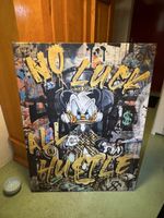 Donald Duck Bild „no luck all hustle“ 120x80cm