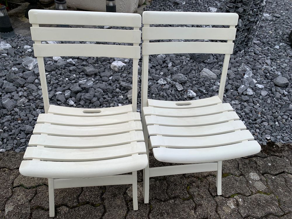 Gartenstühle Klappstühle Weiß Kunststoff Kaufen auf Ricardo