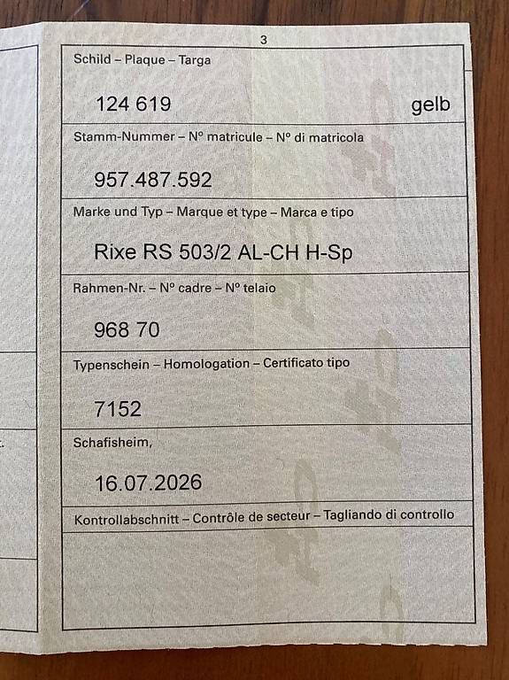 Sachs Cyclomoteurs: Mofa Rixe 503 Handschaltung mit Ausweis – D'occasion à Full-Reuenthal par Firu 4