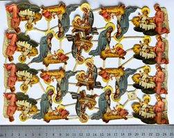 Bogen mit Krippenfiguren, vollständig,  mind. 40 Jahre alt