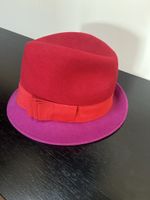 Damen Hut Filz rot/pink 100% Wolle Made in Italy neu