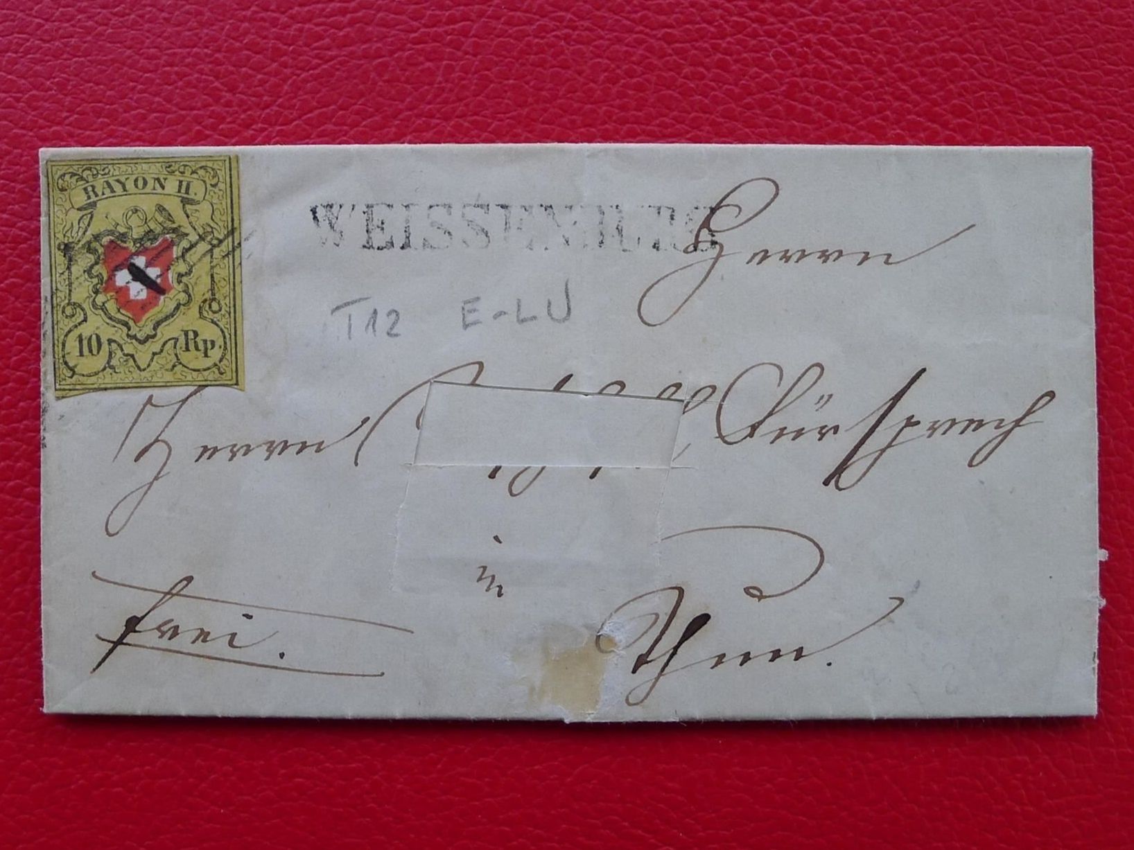 Tutti i francobolli: 1853, Rayonbrief von WEISSENBURG nach THUN: RII: T.12 E-LU – Usato da Sursee venduto da Luzernerraute