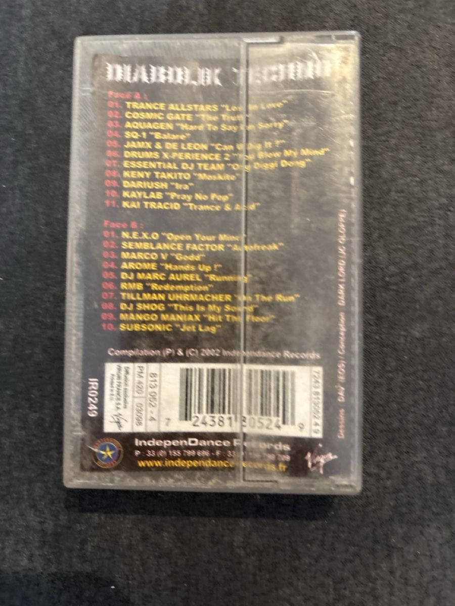 Kompaktkassetten: Cassette Diabolik Techno compilation 2002 bon état – Gebraucht aus Carouge GE von irma016 2