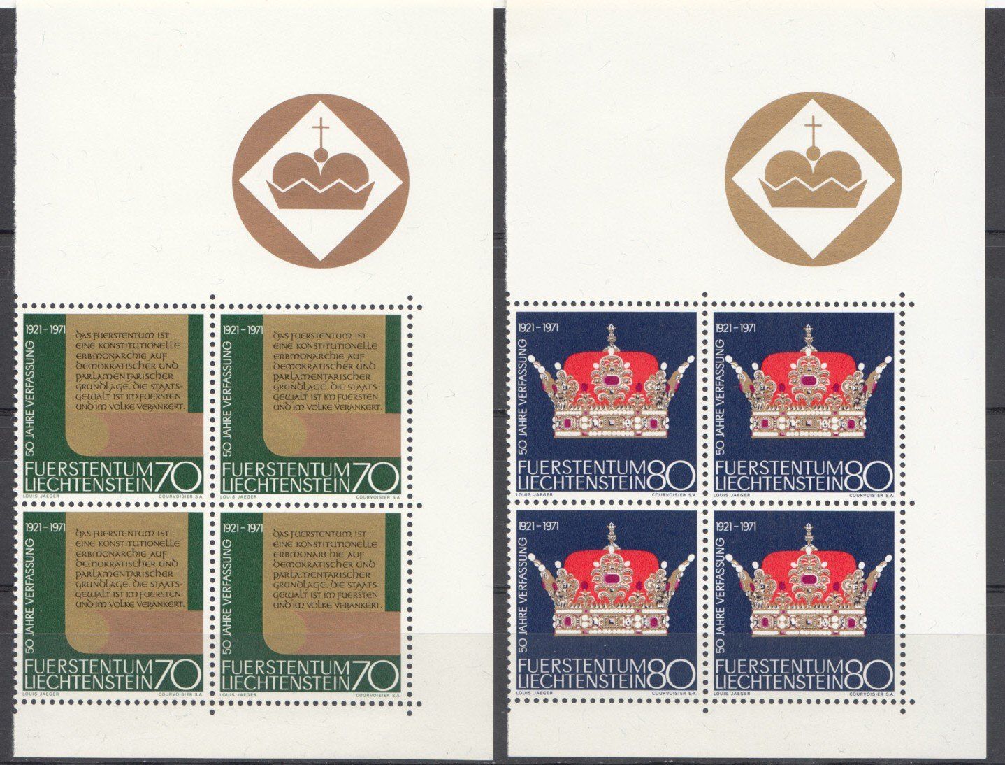 Tutti i francobolli: LBK 482 - 483 im 4er-Block postfrisch – Usato da Bürglen TG venduto da StampGraf