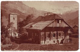 Adelboden, Kirche und Pfarrhaus, Photokarte, um 1915