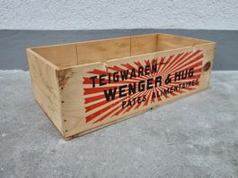 alte Holzkiste Kiste WENGER & HUG TEIGWAREN GÜMLIGEN