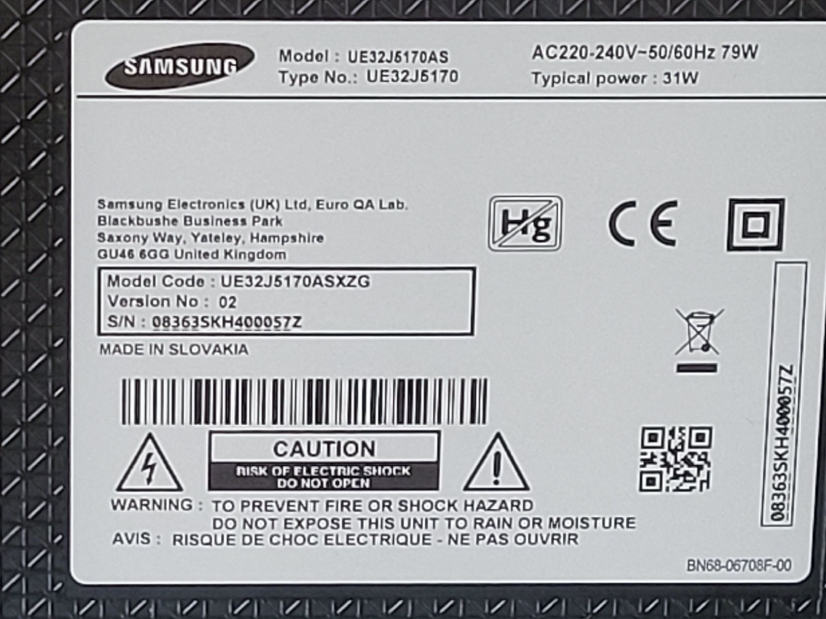 Samsung Televisori: SAMSUNG UE32K5170AS – Usato da Bergdietikon venduto da san_g79p 1