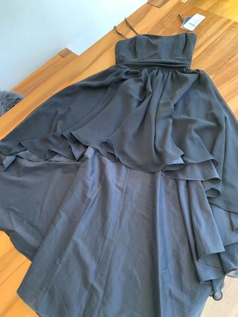 SWING Traum Chiffon Vokuhila Kleid schwar Gr 36 *NEU*