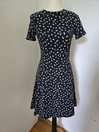 edc by Esprit Kleid Gr. S – Schwarz Muster Schnürung