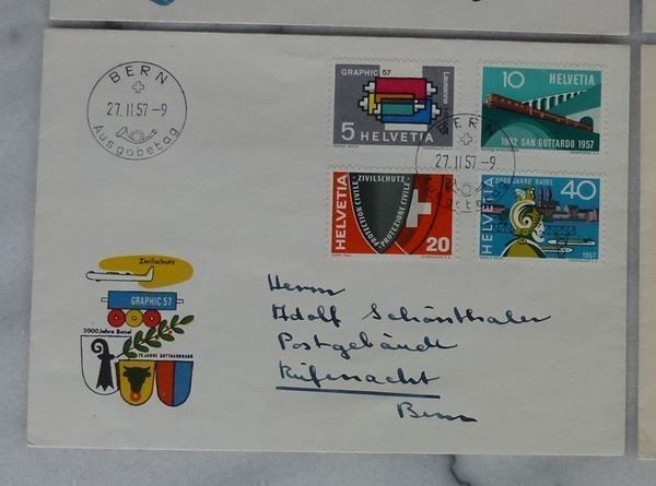 Tutti i francobolli: Lot FDC Schweiz ++ 1955-1957 – Usato da Walkringen venduto da Casablanca777 2
