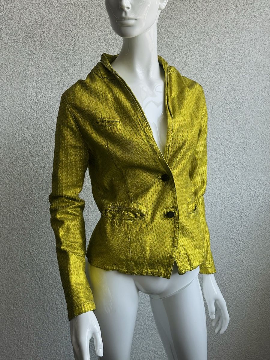 Giorgio Brato Giacche: Giorgio Brato Gold Leather Jacket, Size 44 IT – Usato da Vevey venduto da ledidream