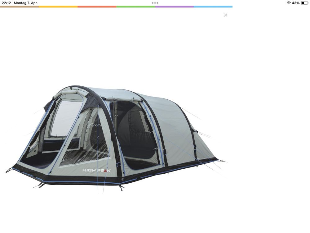 Zelt  High Peak air 5 aufblasbar neuwertig  1