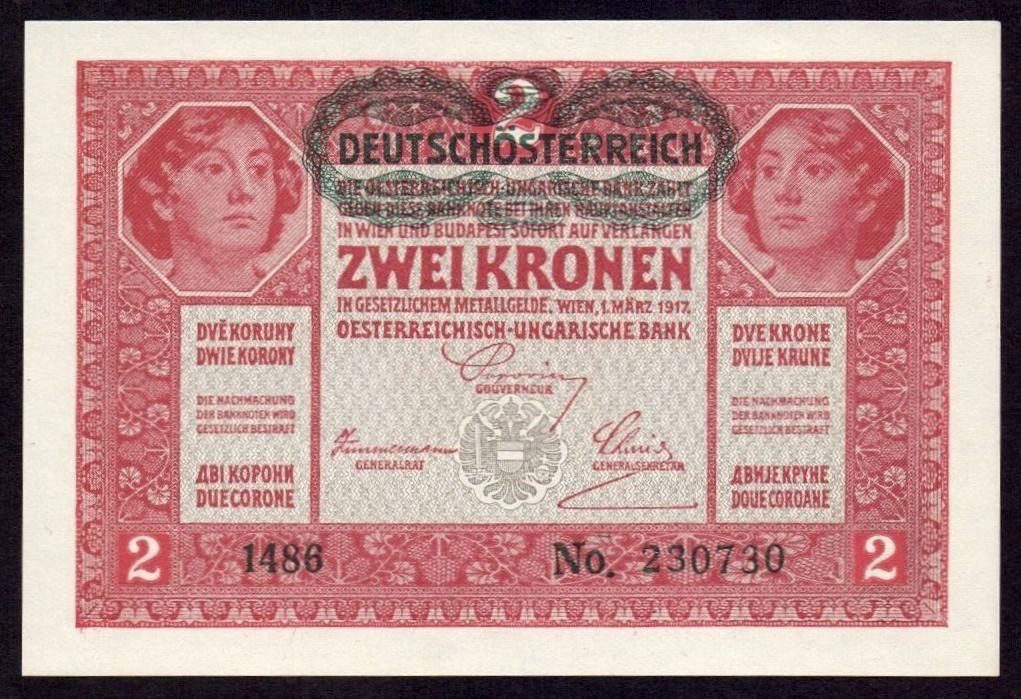Banconote: 2 Kronen 1917/1919 UNZ – Nuovo (secondo la descrizione) da Flamatt venduto da samowarow 2