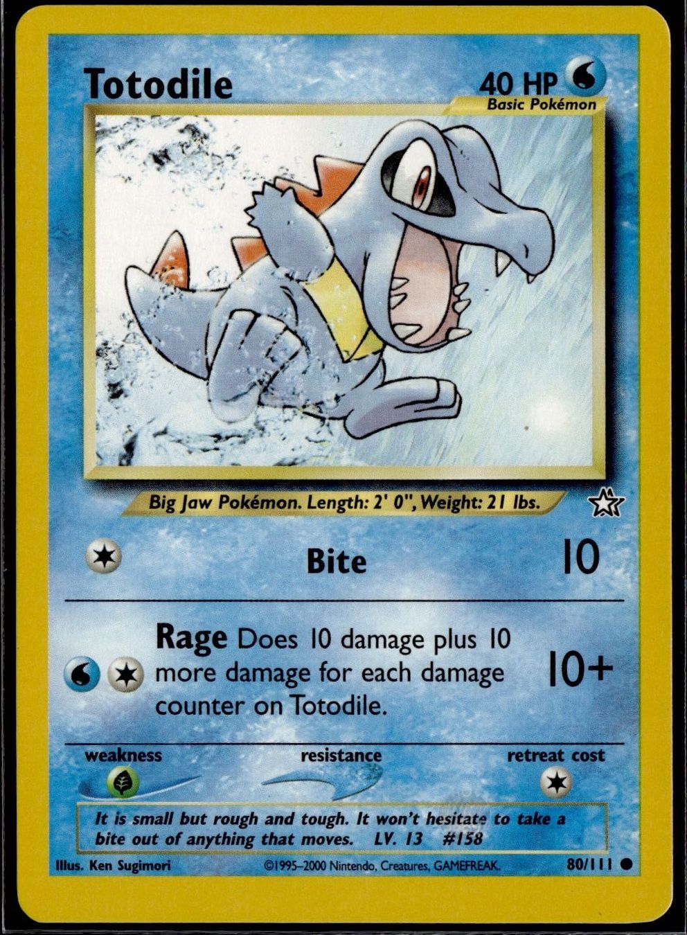 Pokémon Sammelbilder & Trading cards: Totodile 80/111 Neo Genesis – Gebraucht aus Zürich von pokemon_cards