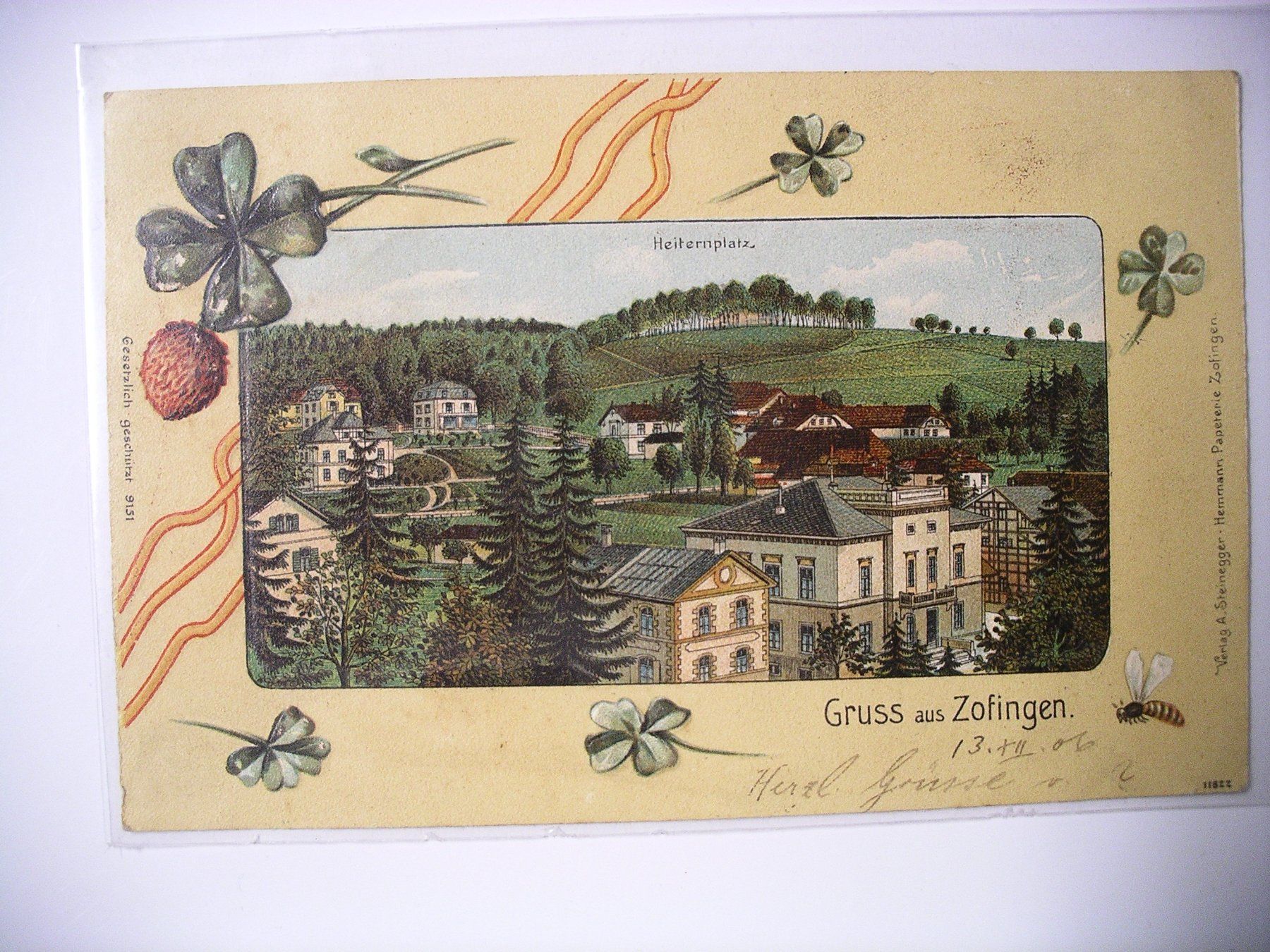 Cartoline postali: farbige LithoAK ZOFINGEN – Usato da Oberhofen am Thunersee venduto da luuping99