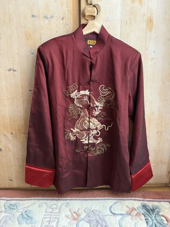 Dragon Brocade Jacket Burgundy Size L