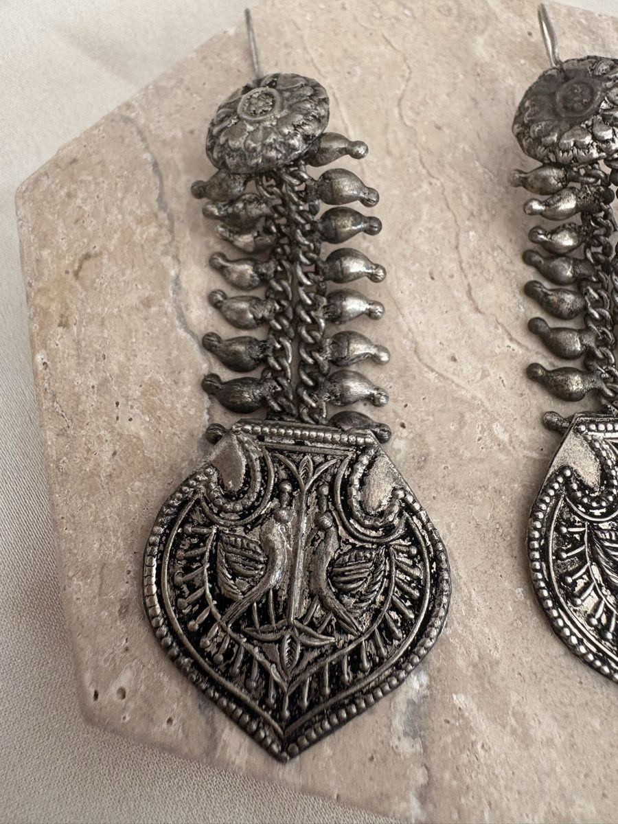 Orecchini pendenti & Orecchini a lobo: Boho Ethno Ohrhänger Silberfarben Ornamente Statement – Usato da Zürich venduto da CICI-CuratedVintage 1