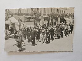 Carte postale ancienne bénediction drapeau Bulle 1947