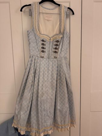 Krüger Dirndl Swarovski Candy Collection hellblau/weiss