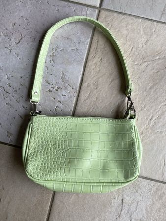 Baguette Bag, hellgrün, Kroko Optik, wie neu!