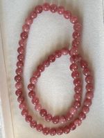 Collier en pierre naturelle 8 mm tourmaline rouge