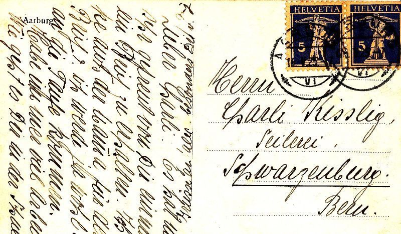 Cartoline postali: Aarburg + 1925 – Usato da Emmenbrücke venduto da teestube 1
