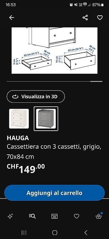 Ikea Comodini: COMMODE IKEA 3 TIROIRS – Nuovo (secondo la descrizione) da Crans Montana venduto da ser_mps8 3