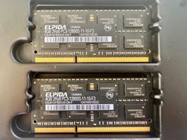 2 × 4 GB Elpida DDR3 SO-DIMM RAM – PC3-12800S / DDR3-1600