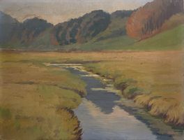 Robert Elmiger (1868–1922), Vorfrühling am Rotsee, Öl/Lwd