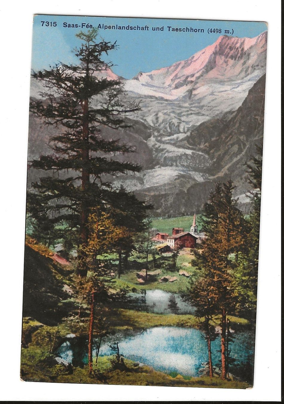Cartoline postali: AK ca.1915 Saas-Fee, Alpen mit Täschhorn – Usato da Greifensee venduto da 315WDO
