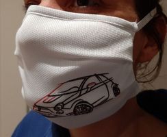 Abarth 500 Mundschutz und Nase Schutz weiss