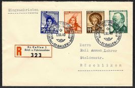 1940, J93-96 Serie auf R-Brief gest. TAG DER BRIEFM. (15517)