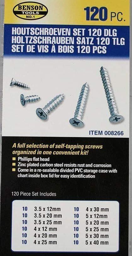 Eisenwaren: Holzschrauben auch Spanplatten-Schrauben 120tlg. Sortiment – Neu und originalverpackt aus St. Gallen von schnaeppchen-preise