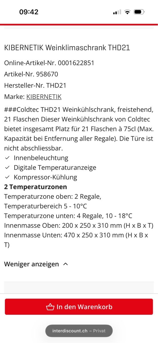 Frigoriferi: Coldtec THD21 – Usato da Adliswil venduto da Bigbenxy 5