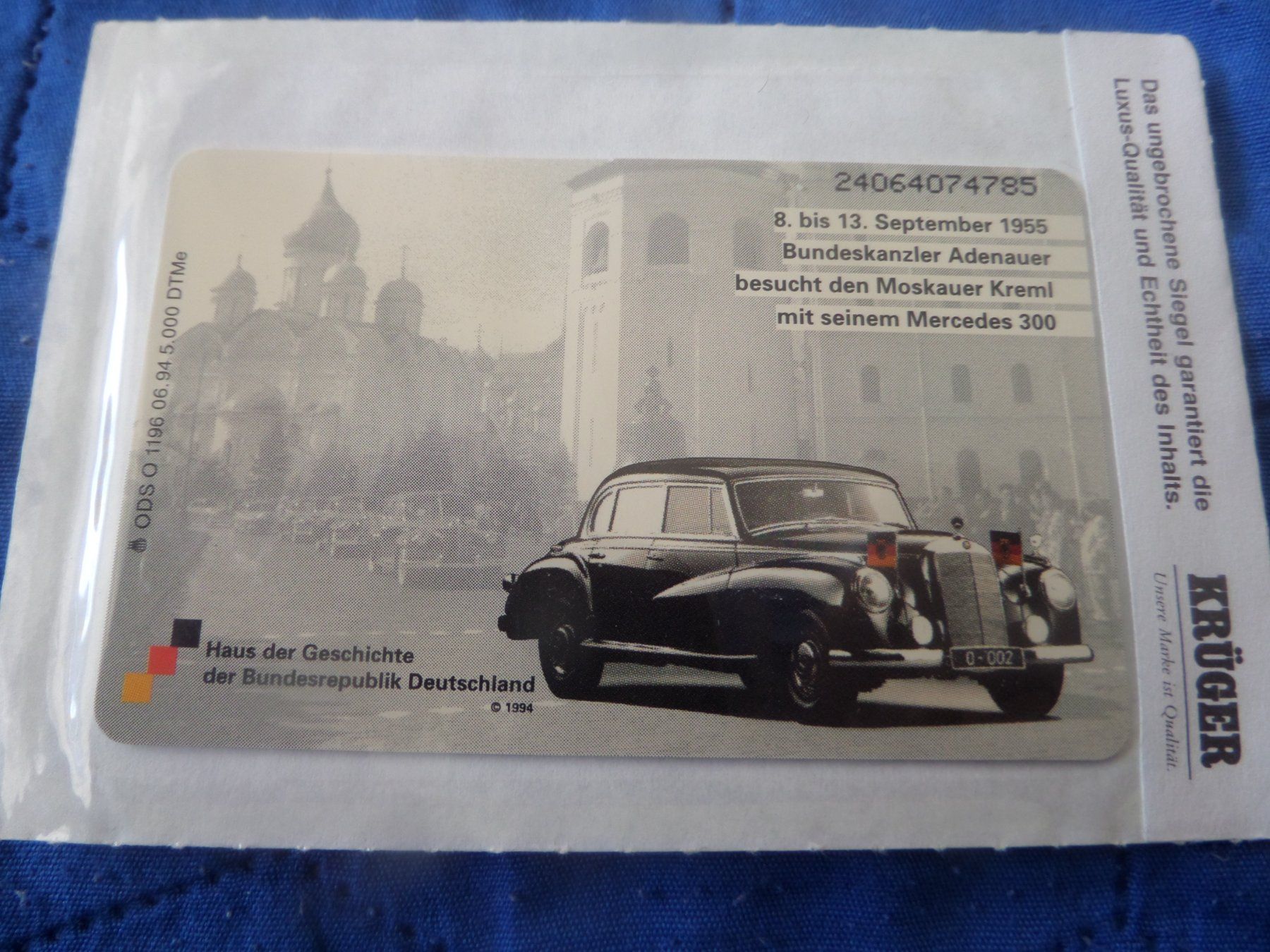 Schede telefoniche: Haus der Geschichte: Adenauer im Kreml, Mercedes 300! – Nuovo e nell'imballaggio originale da Thun venduto da ang_7pwg