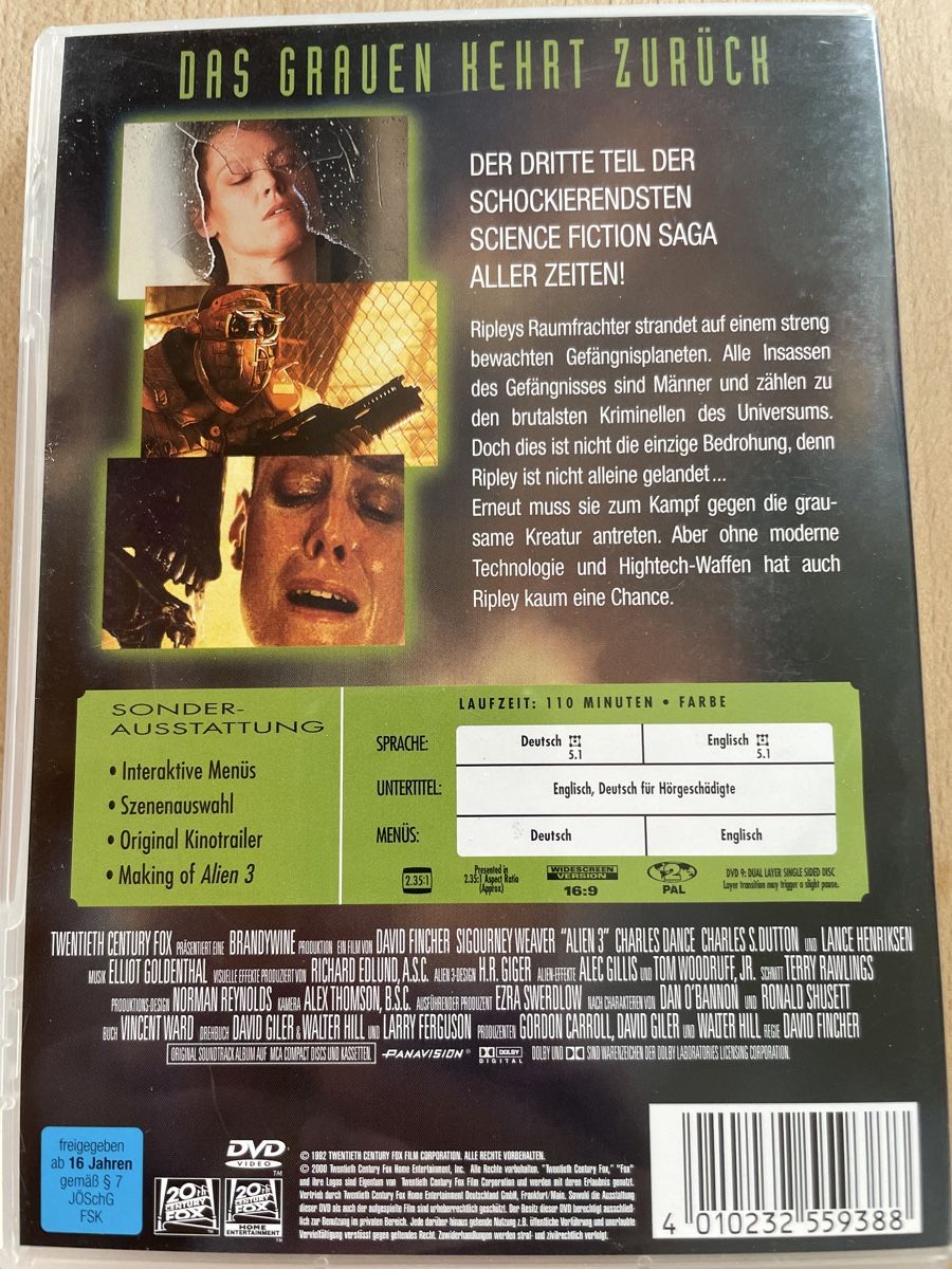 Tutti i DVDs: DVD Alien 3 – Usato da Dettighofen (Lengwil) venduto da Dolol 1