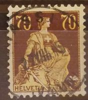 ST35) 114, Sitzende Helvetia feiner Vollstempel Kt.25.-+