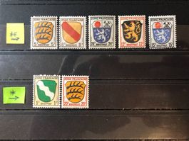 9 blasons Zone Française Allemagne 1945**