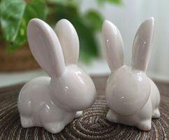 2 Süsses Deko Osterhasen Keramik Figur 🐇🐰Top Zustand