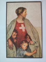 Bundesfeierak Schweizermutter mit Kinder dat. 1917