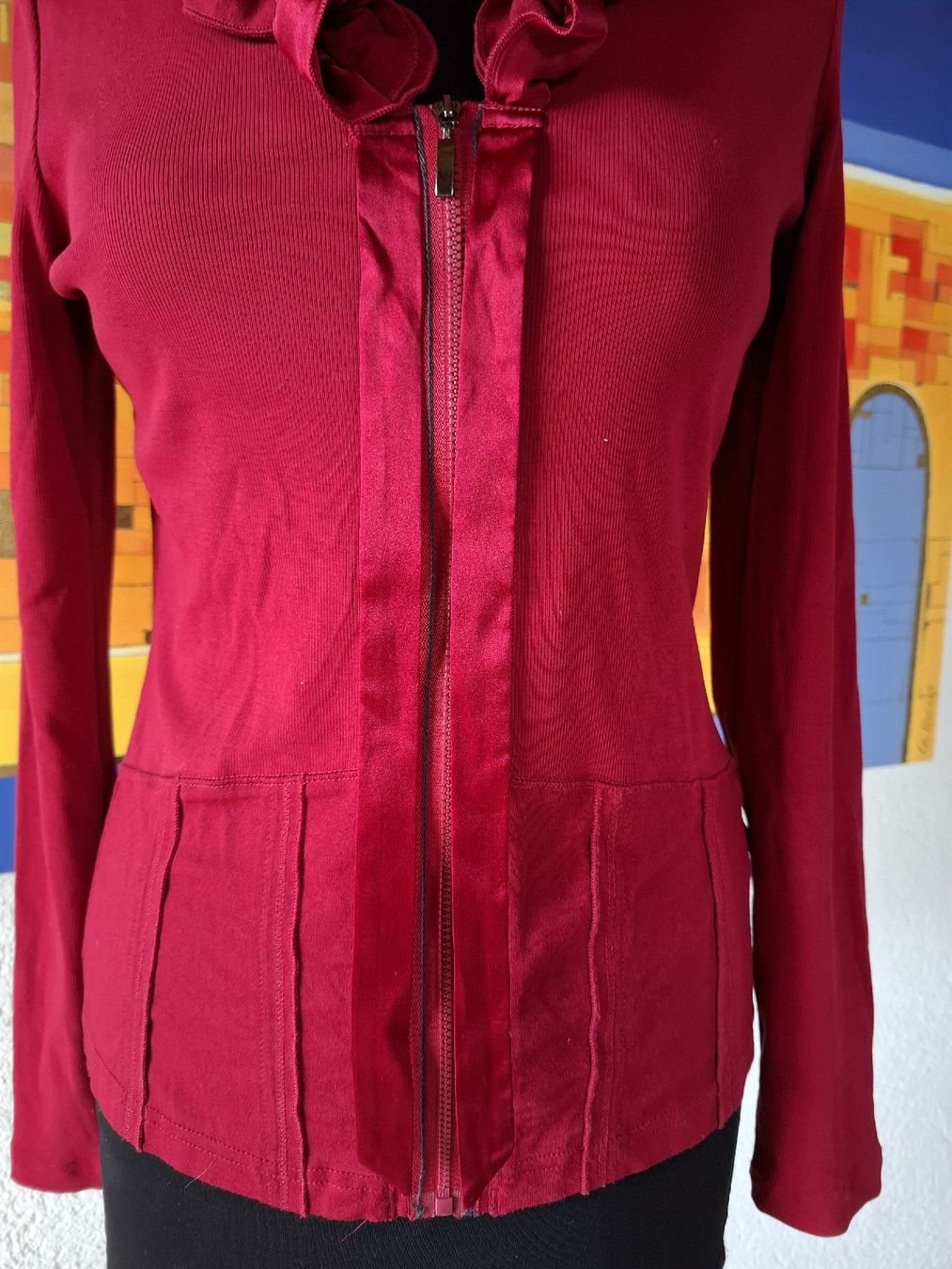 Giacche: Jacke Gr 38 Rot pulli herbst Reissverschluss romantisch 43 – Usato da Vinelz venduto da sonnenmond77 3