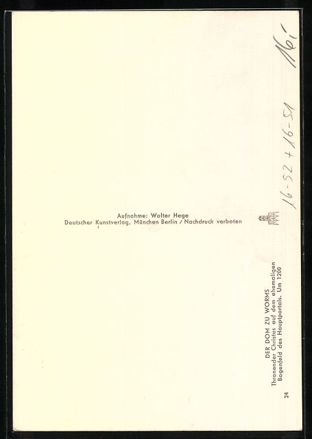 Cartoline postali: Foto-AK Walter Hege: Worms, Thronender C – Usato da Berlin venduto da bartko-reher 1