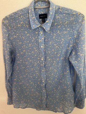 Damen Bluse Gant blau mit Blumenmuster Grösse 34