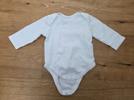weisser Body Gr. 62, Langarmbody, Babybody, weiss
