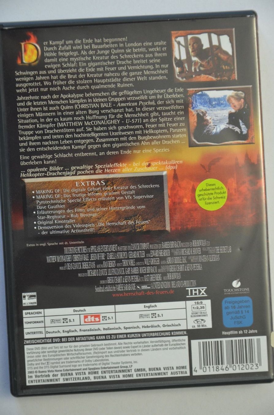 Tutti i DVDs: Die Herrschaft des Feuers – Nuovo (secondo la descrizione) da Wetzikon ZH venduto da bausie 1