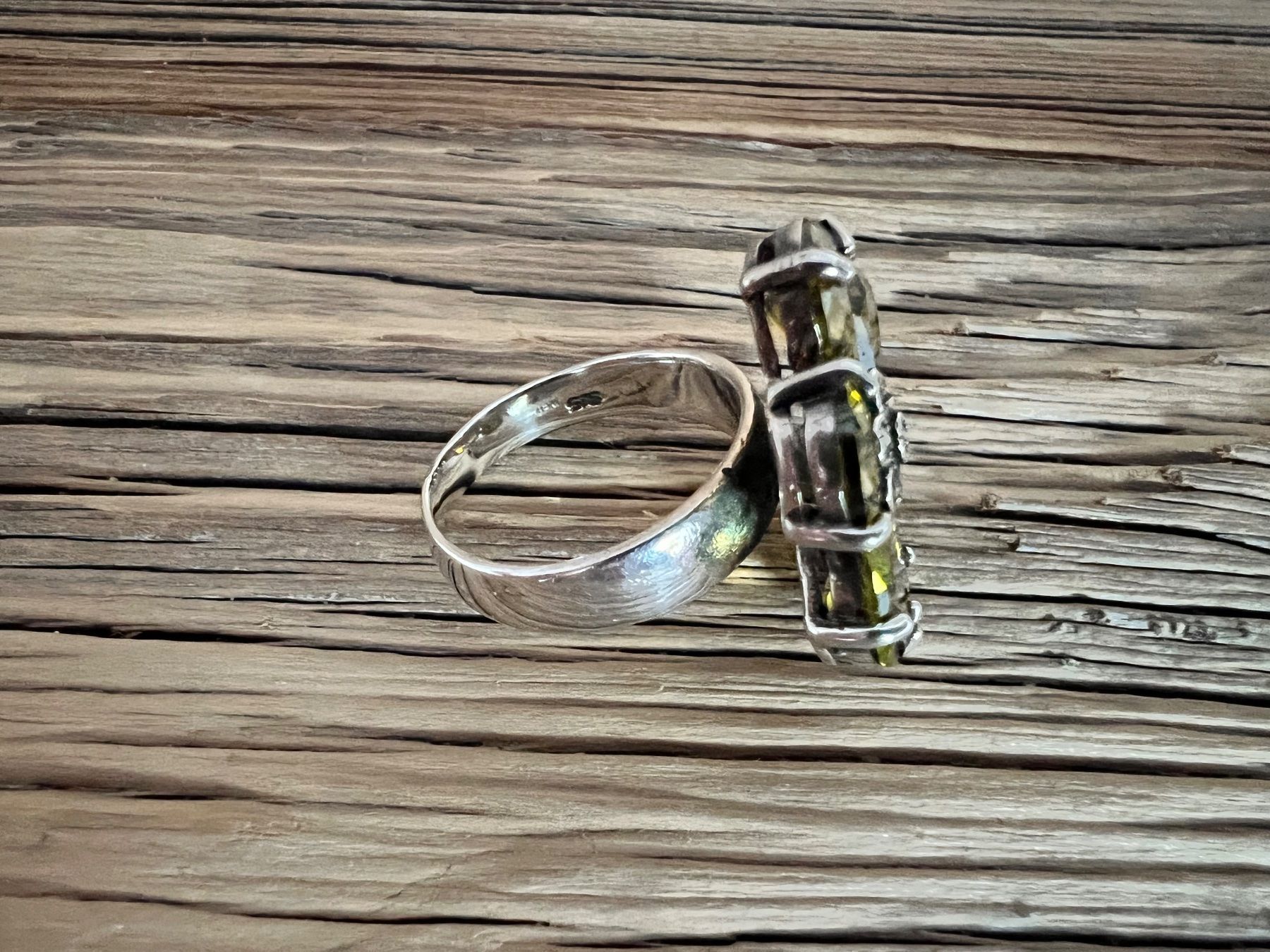 Anelli: mega Ring opulent Blume Peridot Steine 925 Silber Grösse 55 – Nuovo (secondo la descrizione) da Bern venduto da Jiffy 3